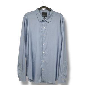 Bonobos Men Blue White Gingham Slim Fit Cotton Button Down Dress Shirt XXL